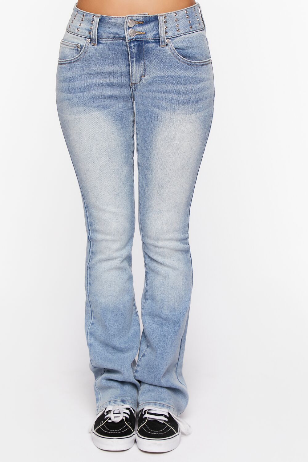 Studded Mid-Rise Bootcut Jeans