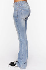 Studded Mid-Rise Bootcut Jeans