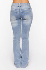 Studded Mid-Rise Bootcut Jeans