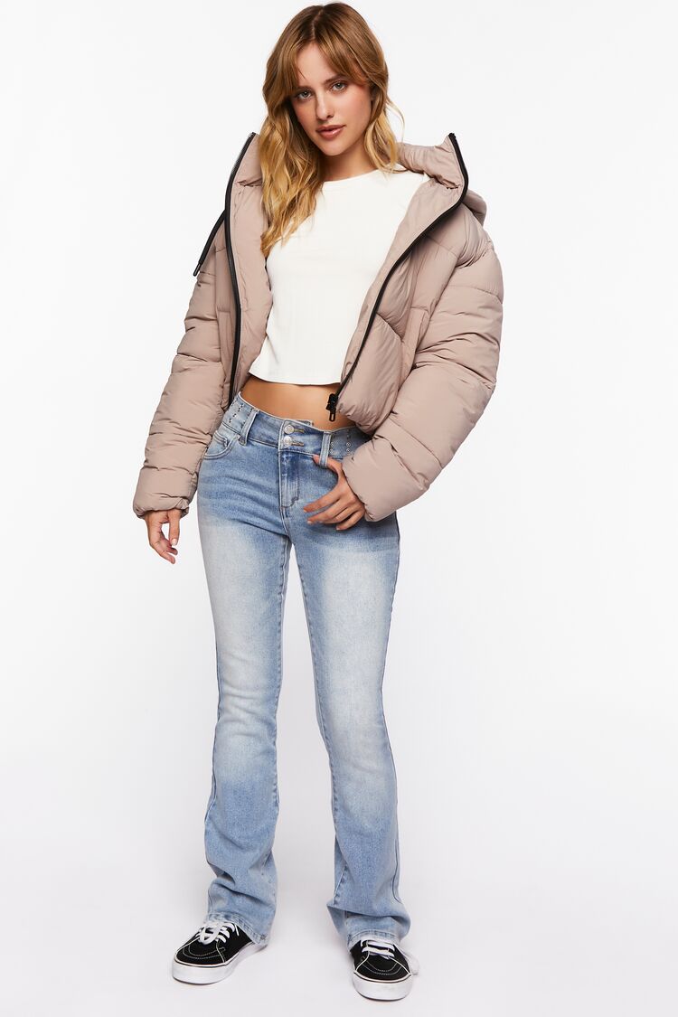 Studded Mid-Rise Bootcut Jeans