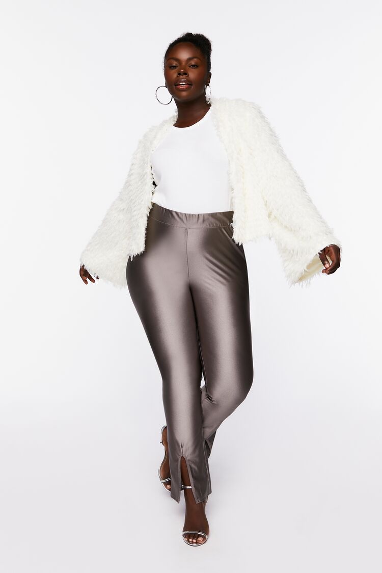 Plus Size Split Hem Leggings