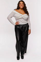 Plus Size Twisted Off-the-Shoulder Top