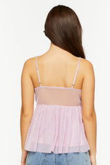 Rhinestone Twisted Babydoll Cami