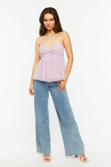 Rhinestone Twisted Babydoll Cami