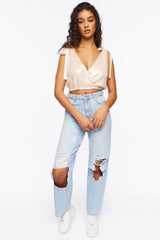 Sequin Tie-Strap Crop Top