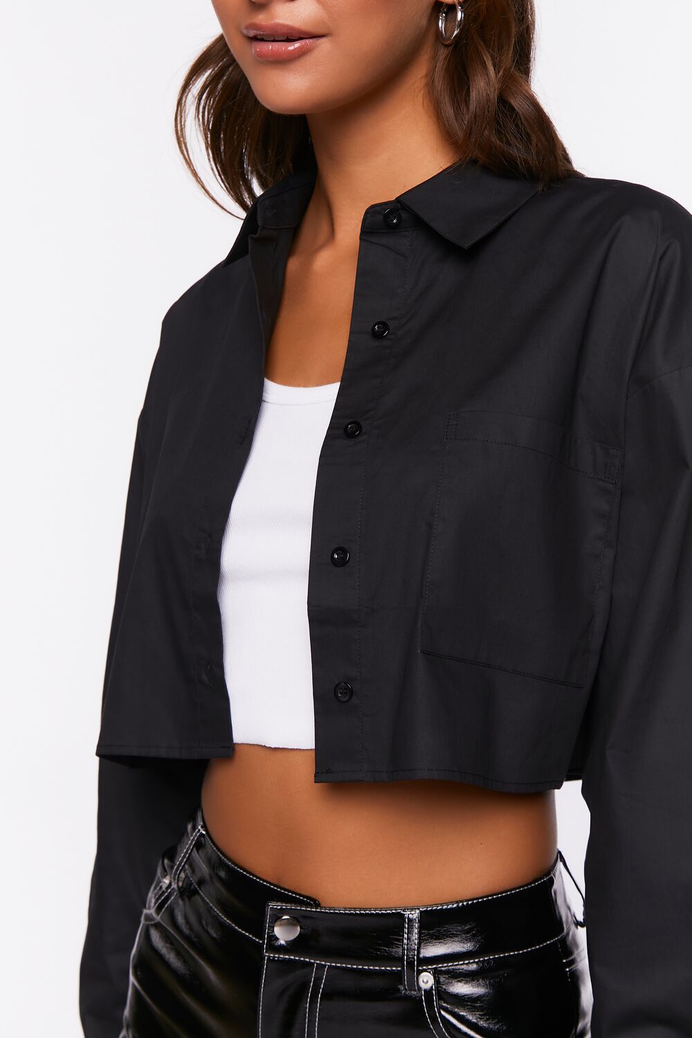 Cropped Drop-Sleeve Shirt