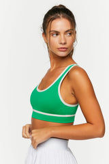 Seamless Contrast-Trim Sports Bra