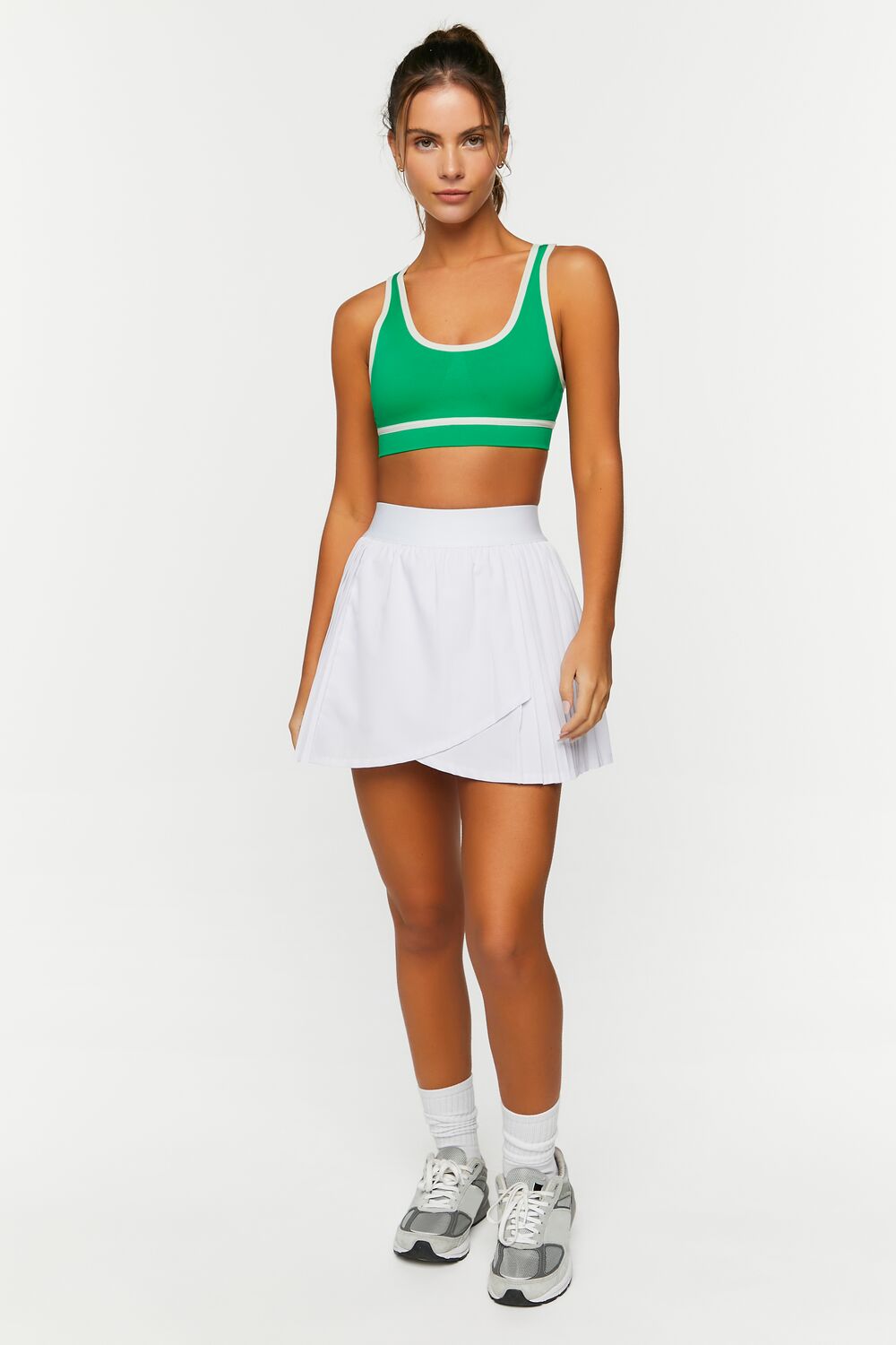 Seamless Contrast-Trim Sports Bra