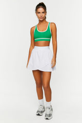 Seamless Contrast-Trim Sports Bra