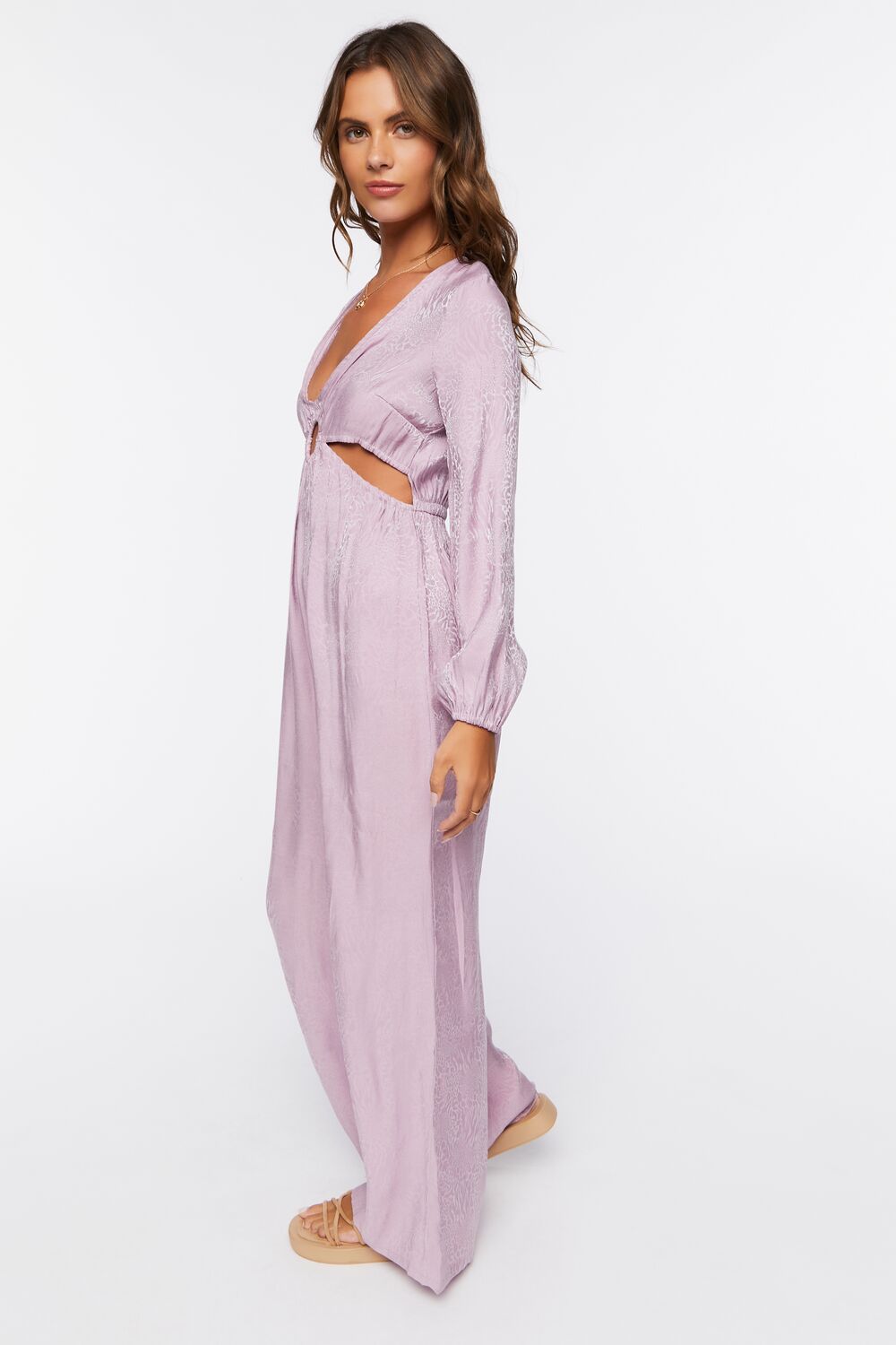 Satin Wide-Leg Cutout Jumpsuit