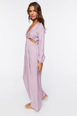 Satin Wide-Leg Cutout Jumpsuit