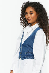Denim Cropped Vest