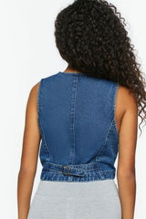 Denim Cropped Vest