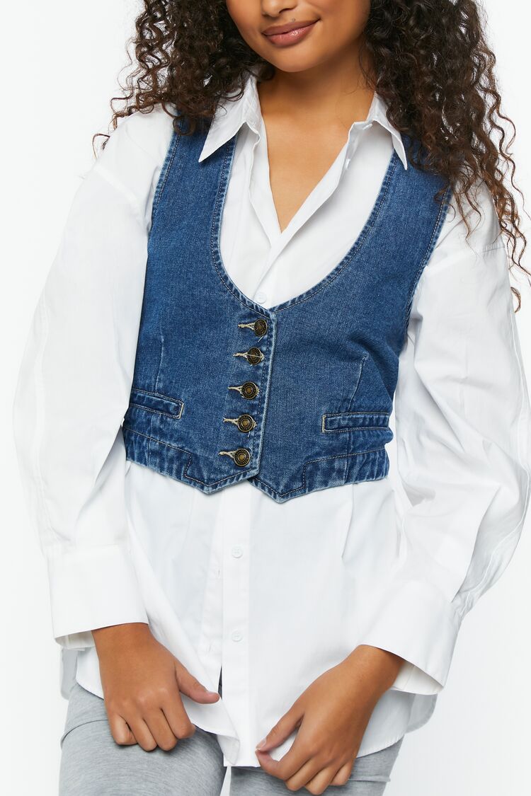 Denim Cropped Vest