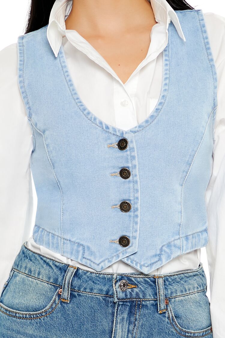 Denim Cropped Vest