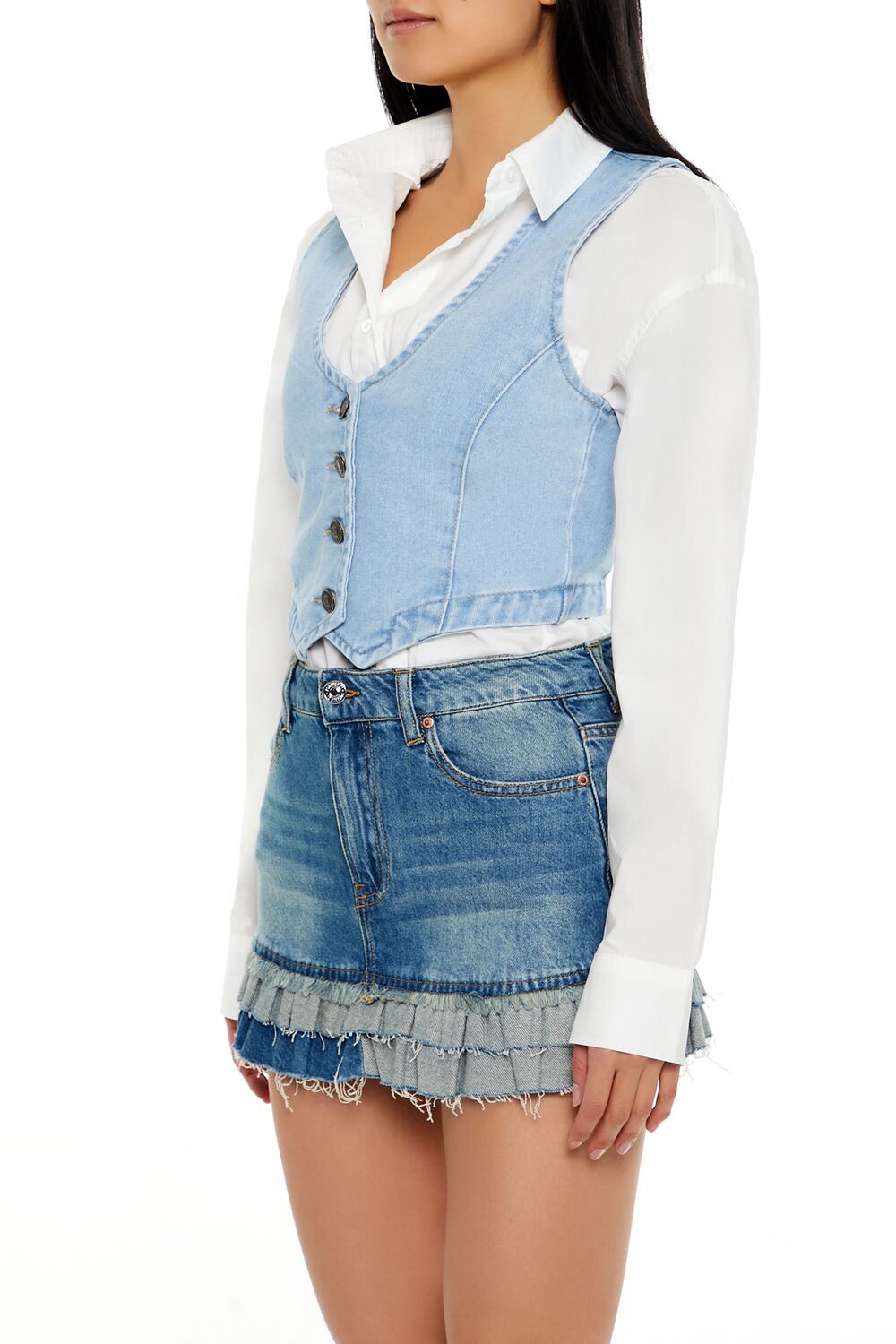 Denim Cropped Vest