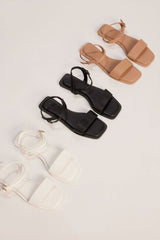 Faux Leather Open-Toe Sandals