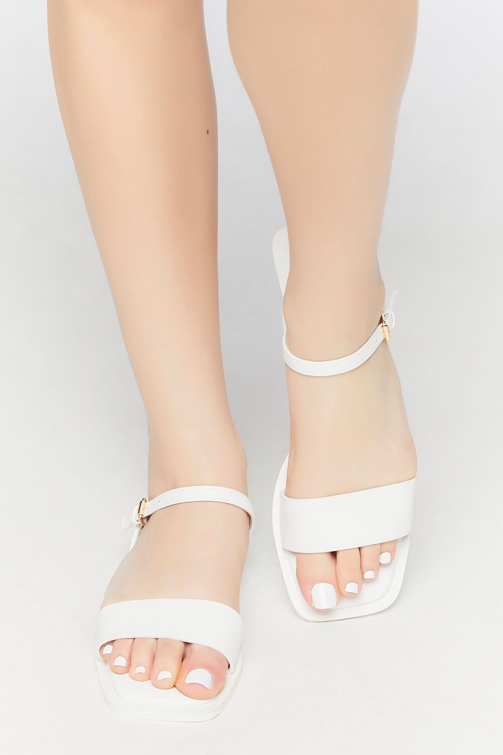 Faux Leather Open-Toe Sandals
