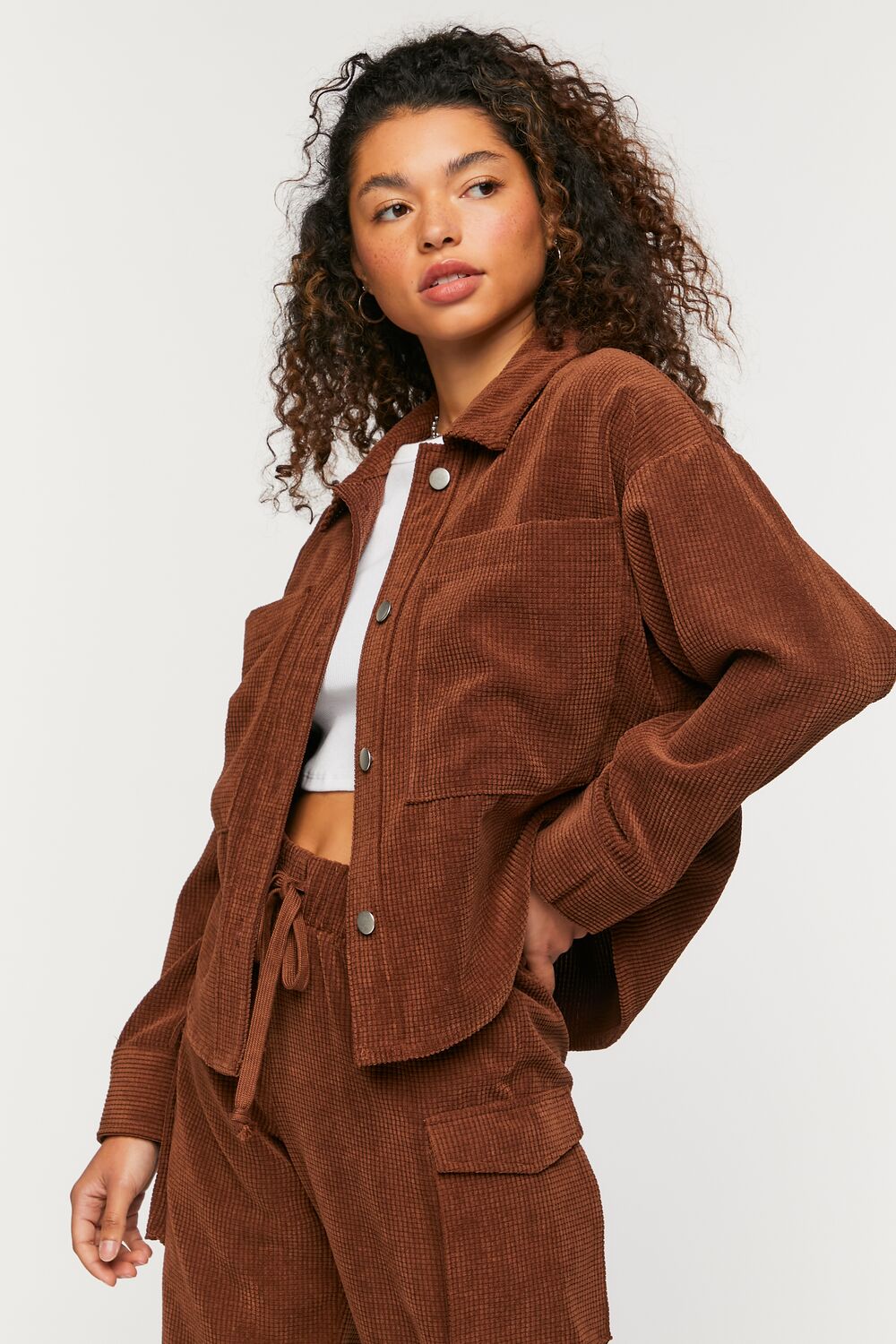 Waffle Corduroy Shacket
