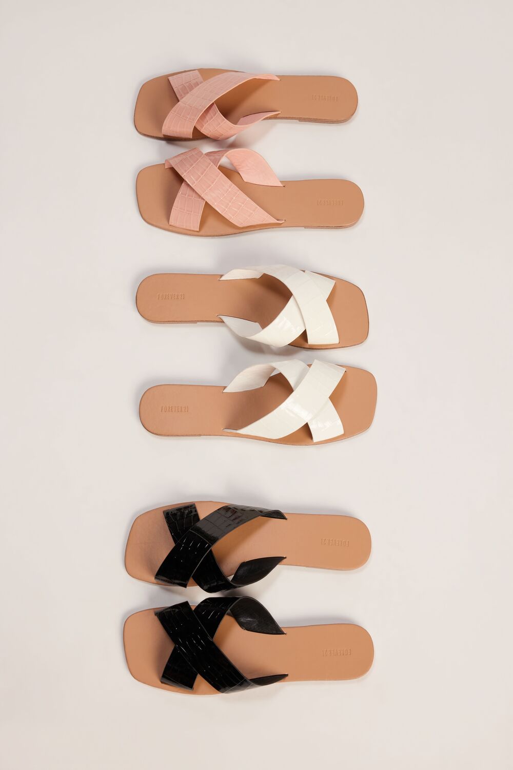 Faux Croc Crisscross Sandals