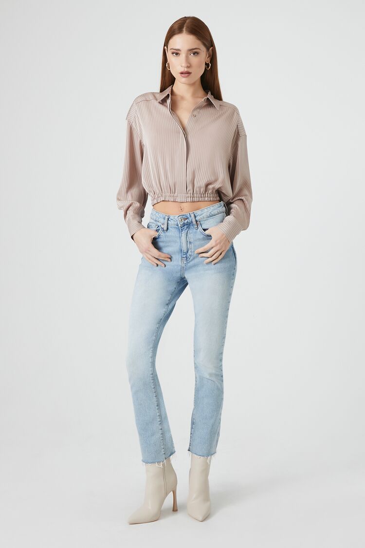 Cropped Satin Shirt
