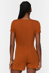 Ruched Drawstring Lounge Romper