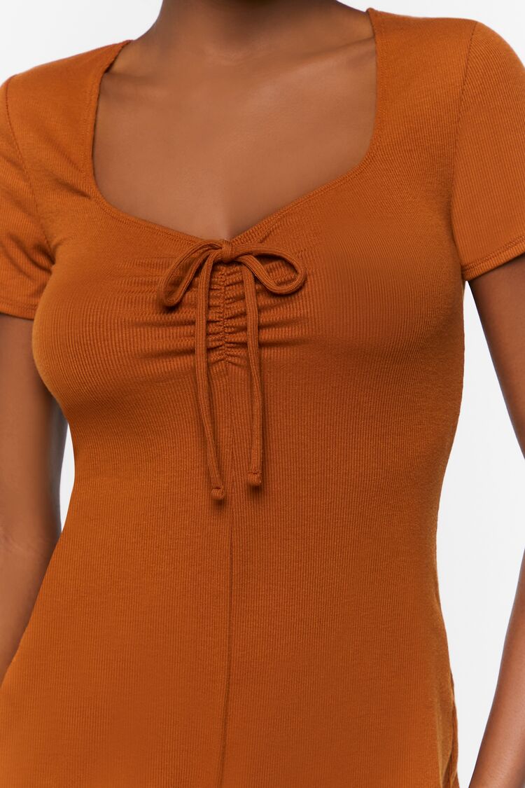 Ruched Drawstring Lounge Romper