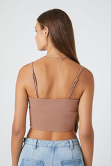 Lace-Trim Surplice Cropped Cami