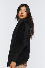 Faux Shearling Hooded Jacket