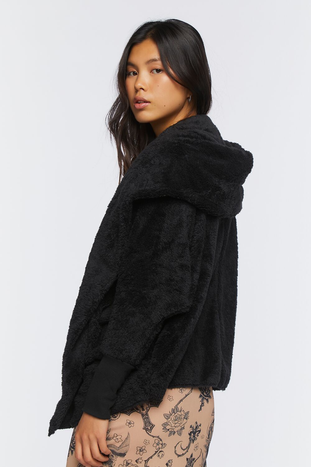 Faux Shearling Hooded Jacket