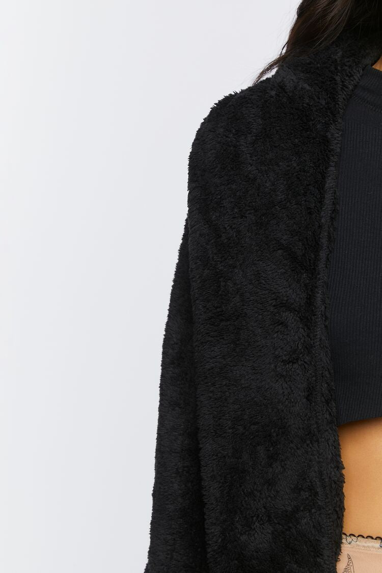Faux Shearling Hooded Jacket