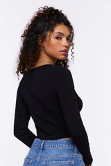 Underbust Long-Sleeve Crop Top