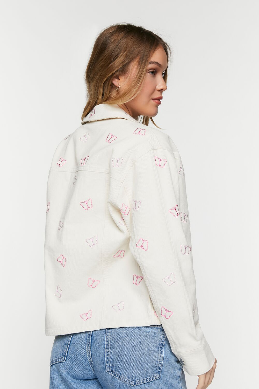 Corduroy Butterfly Trucker Jacket