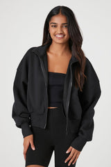 Heathered Fleece Zip-Up Jacket