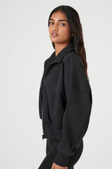 Heathered Fleece Zip-Up Jacket