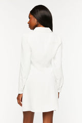 Collared Button-Front Mini Dress