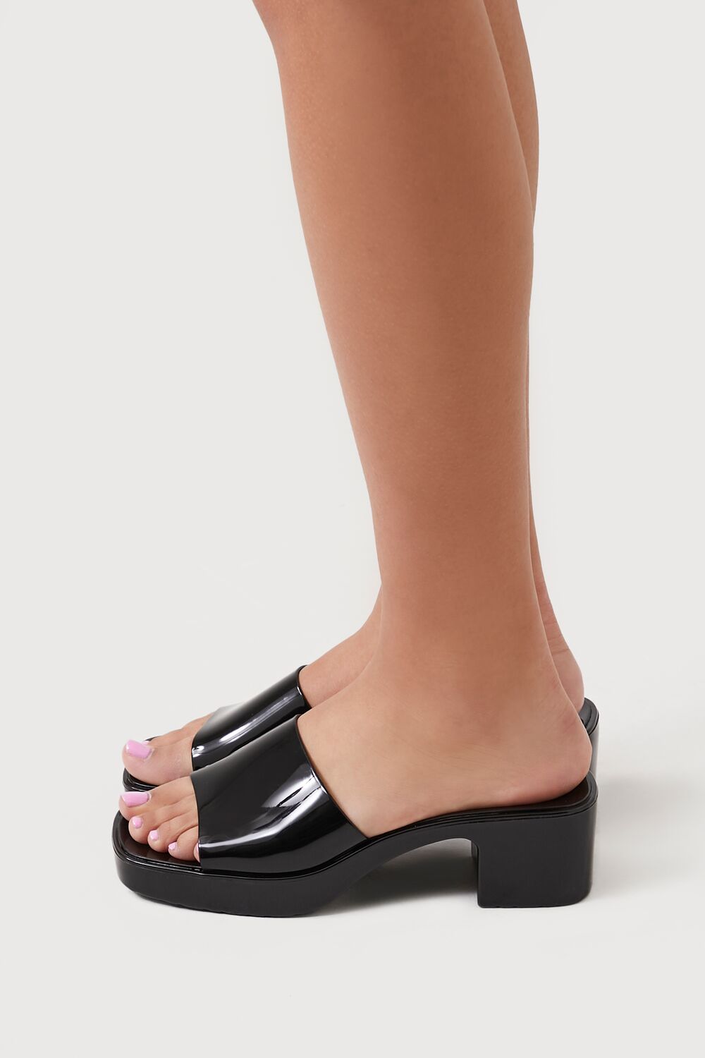 Jelly Open-Toe Block Heels