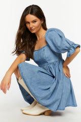 Denim Babydoll Mini Dress