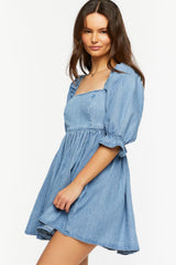 Denim Babydoll Mini Dress
