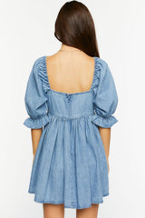 Denim Babydoll Mini Dress