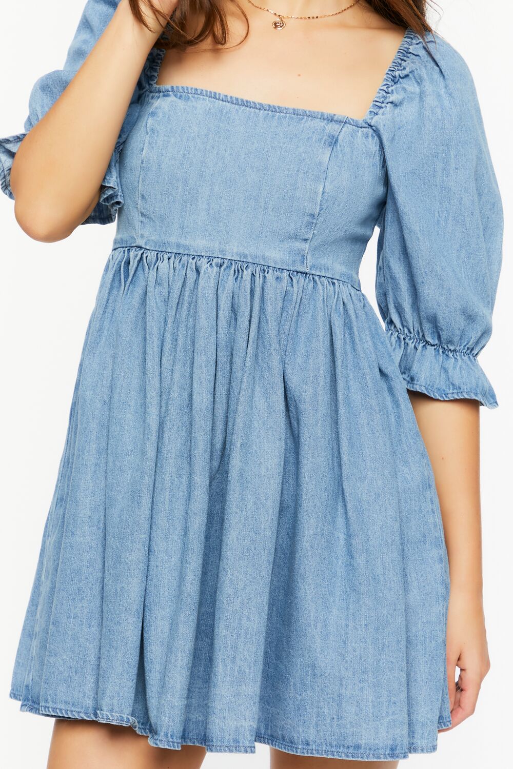 Denim Babydoll Mini Dress