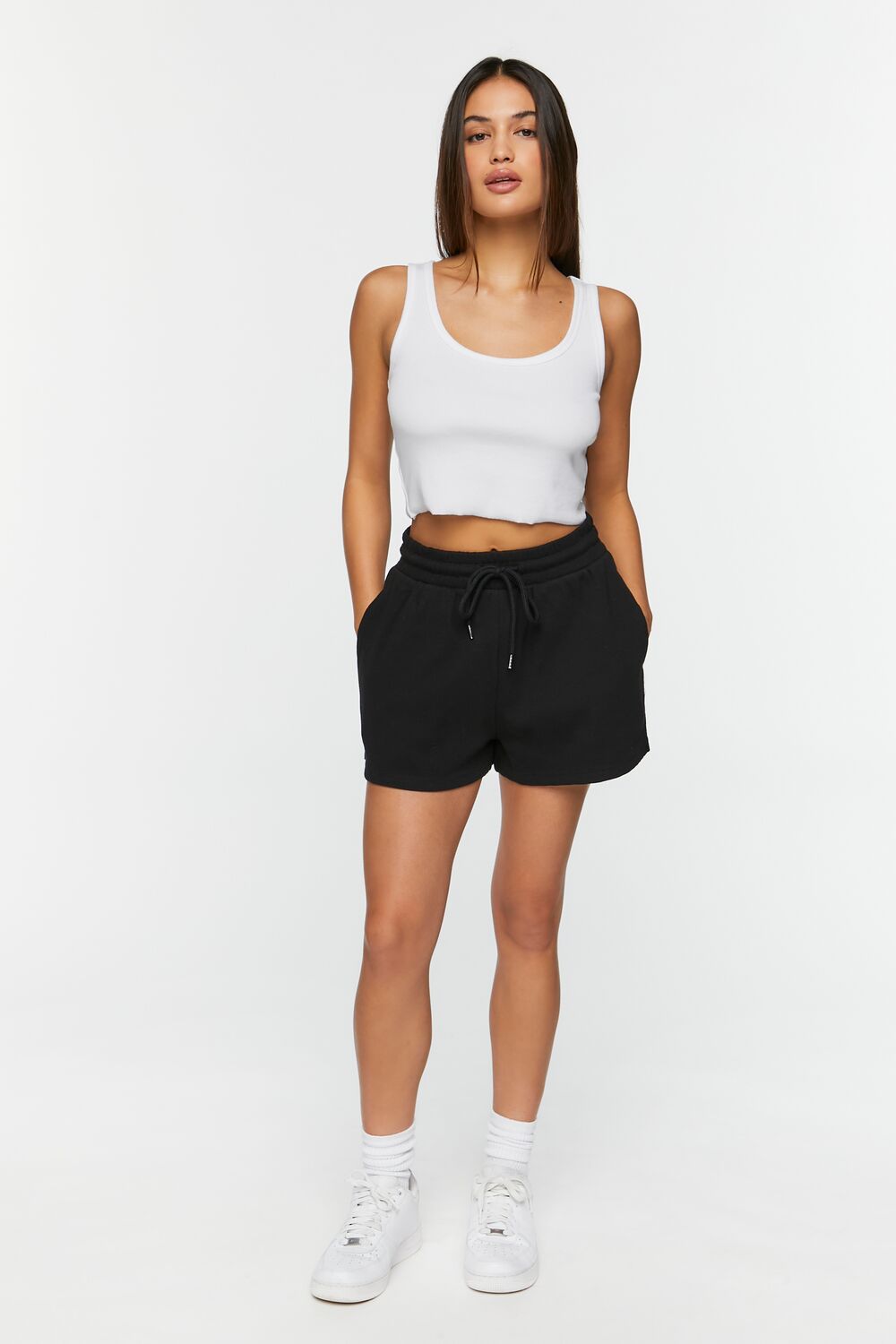Drawstring Vented-Hem Shorts