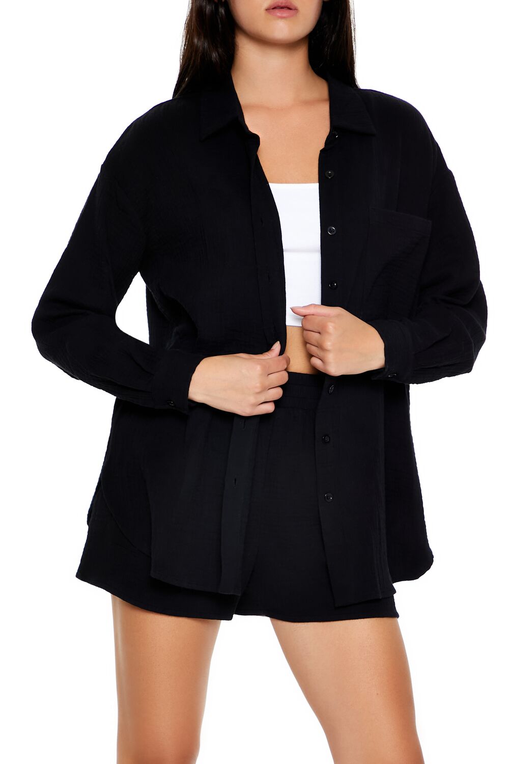 Cotton Poplin Shirt & Shorts Set