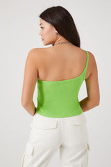 Ribbed Knit One-Shoulder Cami