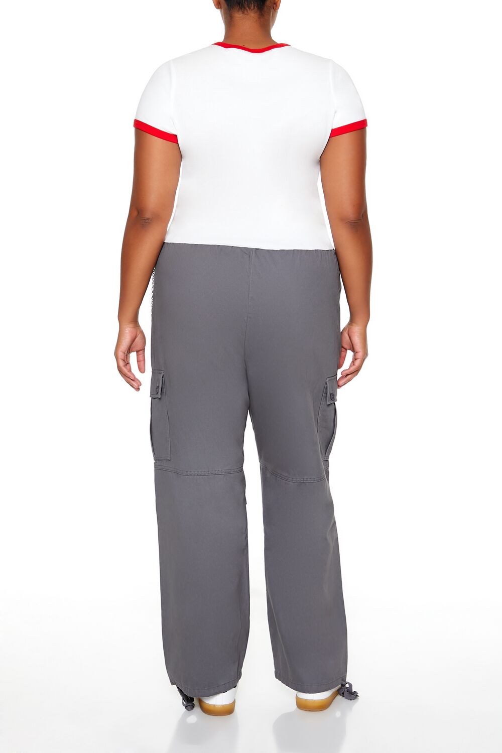 Plus Size Twill Cargo Wallet Chain Pants