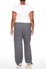 Plus Size Twill Cargo Wallet Chain Pants