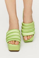 Satin Wrapped Platform Wedges