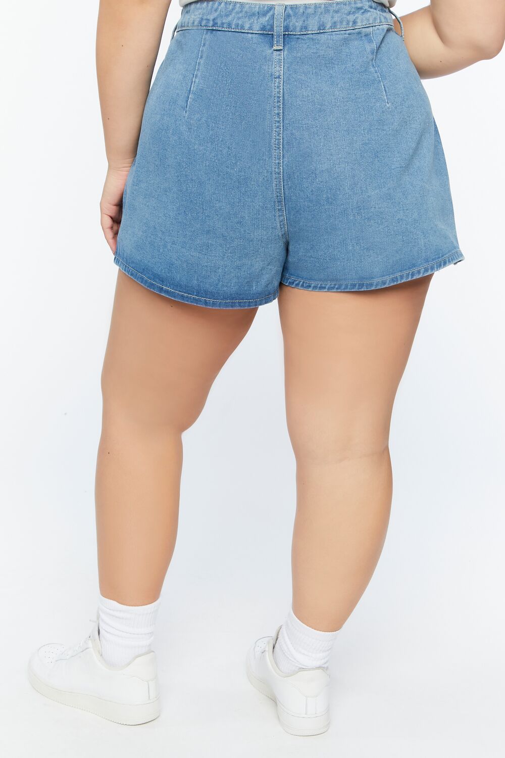 Plus Size Pleated Denim Skort