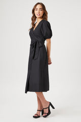 Poplin Wrap Midi Dress