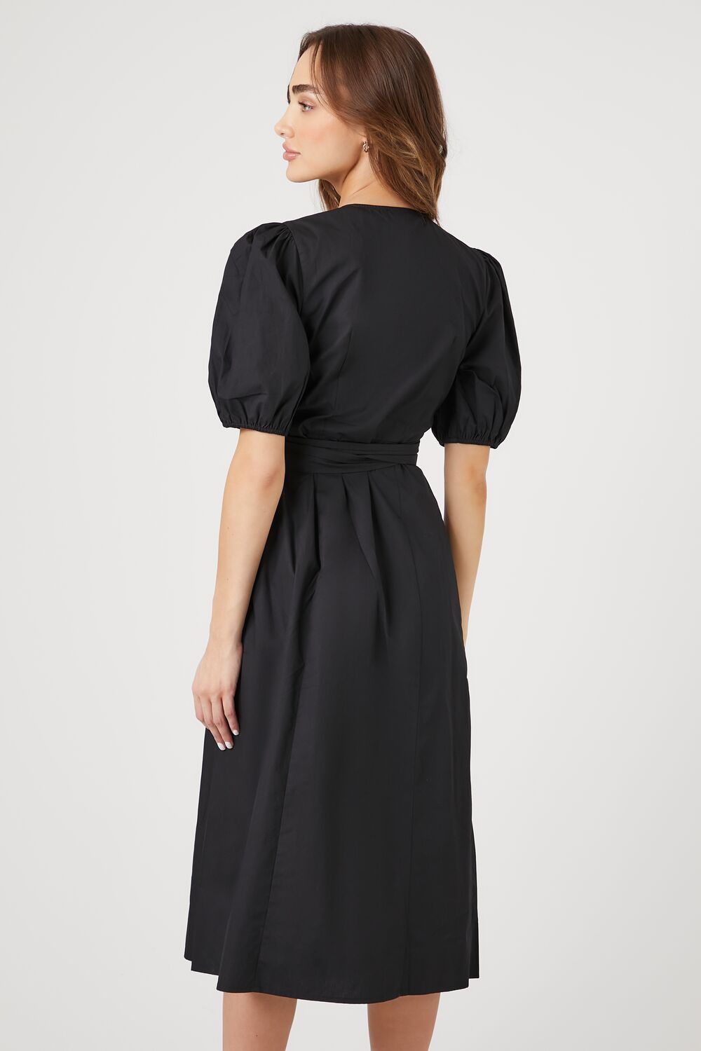 Poplin Wrap Midi Dress